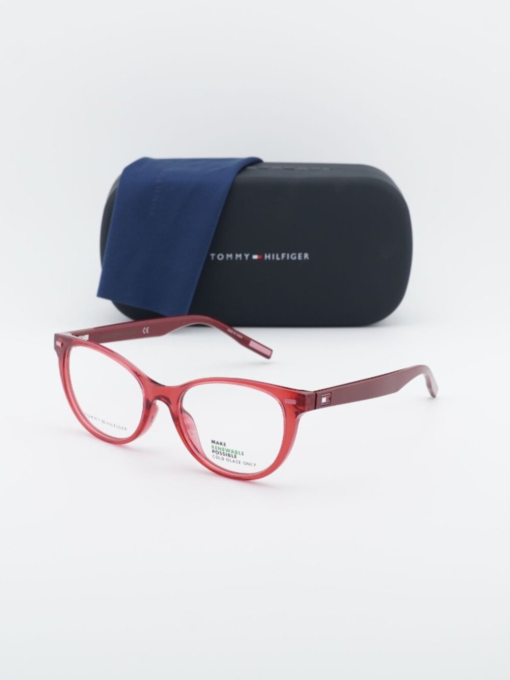 Tommy Hilfiger TH 1928 0DXL 00 Round Eyeglasses 48mm – Red